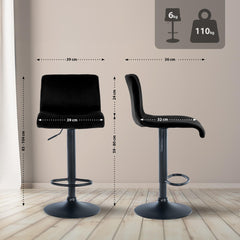 Barhocker Hoover Samt B - schwarz