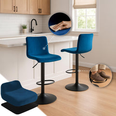 Barhocker Hoover Samt B - blau