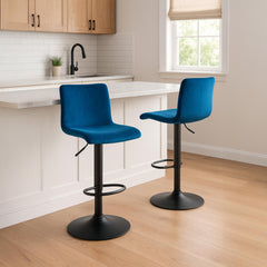 Barhocker Hoover Samt B - blau