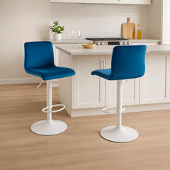 Barhocker Hoover Samt W - blau