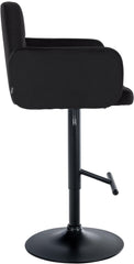 2er Set Barhocker Los Angeles Samt schwarz - schwarz