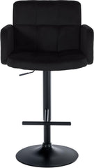 2er Set Barhocker Los Angeles Samt schwarz - schwarz