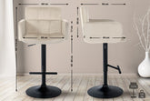 2er Set Barhocker Los Angeles Samt schwarz - creme