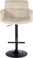 2er Set Barhocker Los Angeles Samt schwarz - creme