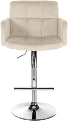 2er Set Barhocker Los Angeles Samt chrom - creme