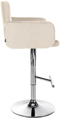 2er Set Barhocker Los Angeles Samt chrom - creme