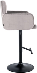 2er Set Barhocker Los Angeles Samt schwarz - grau