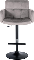2er Set Barhocker Los Angeles Samt schwarz - grau
