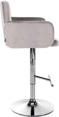 2er Set Barhocker Los Angeles Samt chrom - grau