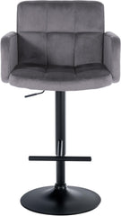 2er Set Barhocker Los Angeles Samt schwarz - dunkelgrau