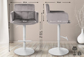 2er Set Barhocker Los Angeles Samt wei� - grau
