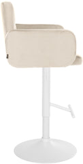 2er Set Barhocker Los Angeles Samt wei� - creme