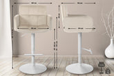 2er Set Barhocker Los Angeles Samt wei� - creme