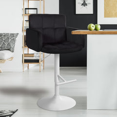 2er Set Barhocker Los Angeles Samt wei� - schwarz