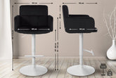 2er Set Barhocker Los Angeles Samt wei� - schwarz
