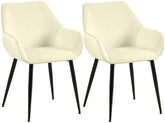 2er Set Esszimmerstuhl Vessa Samt - creme