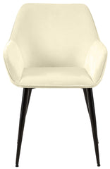 2er Set Esszimmerstuhl Vessa Samt - creme