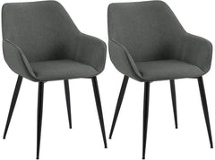 2er Set Esszimmerstuhl Vessa Stoff - dunkelgrau