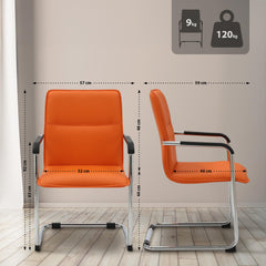 2er Set Besucherstuhl Seattle - orange