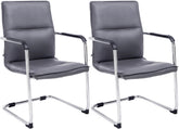 2er Set Besucherstuhl Seattle - grau