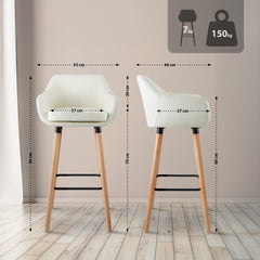 Barhocker Grant Kunstleder - creme - InfinityMarket