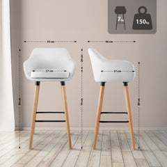 Barhocker Grant Kunstleder - weiß - InfinityMarket