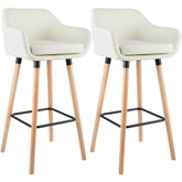 2er Set Barhocker Grant Kunstleder - creme