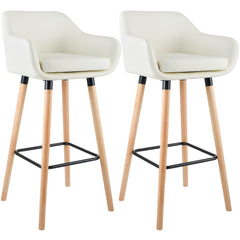 2er Set Barhocker Grant Kunstleder - creme