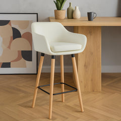 2er Set Barhocker Grant Kunstleder - creme