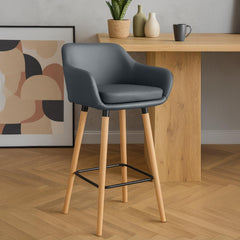 2er Set Barhocker Grant Kunstleder - grau