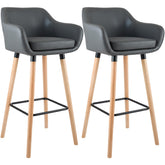 2er Set Barhocker Grant Kunstleder - grau