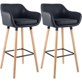 2er Set Barhocker Grant Kunstleder - schwarz