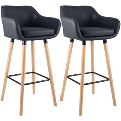 2er Set Barhocker Grant Kunstleder - schwarz
