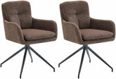 2er Set Esszimmerstuhl Pickett Stoff - braun by Dropshipping-Europe – Barhocker