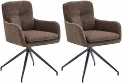 2er Set Esszimmerstuhl Pickett Stoff - braun by Dropshipping-Europe – Barhocker