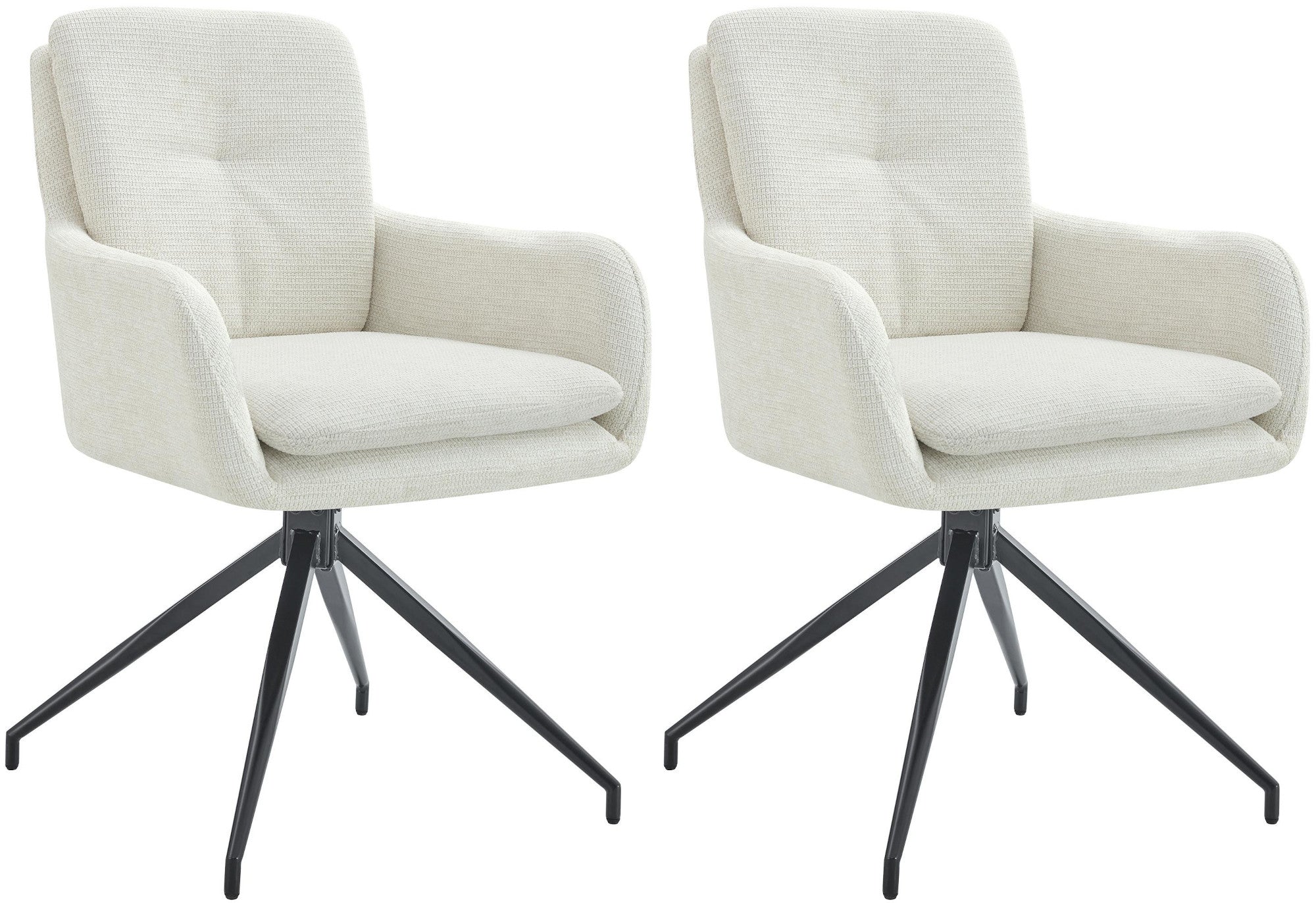 2er Set Esszimmerstuhl Pickett Stoff - creme by Dropshipping-Europe – Barhocker