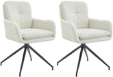 2er Set Esszimmerstuhl Pickett Stoff - creme by Dropshipping-Europe – Barhocker