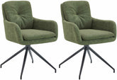 2er Set Esszimmerstuhl Pickett Stoff - gr�n by Dropshipping-Europe – Barhocker