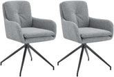 2er Set Esszimmerstuhl Pickett Stoff - grau by Dropshipping-Europe – Barhocker