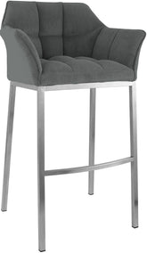 Barhocker Damaso E Cord mit 4-Fu� Gestell - grau