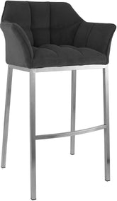 Barhocker Damaso E Cord mit 4-Fu� Gestell - dunkelgrau