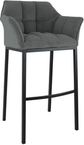 Barhocker Damaso B Cord mit 4-Fu� Gestell - grau