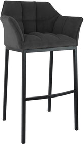 Barhocker Damaso B Cord mit 4-Fu� Gestell - dunkelgrau