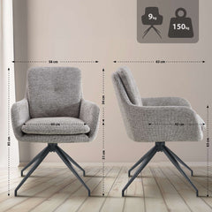 2er Set Esszimmerstuhl Pickett Stoff - taupe by Dropshipping-Europe – Barhocker