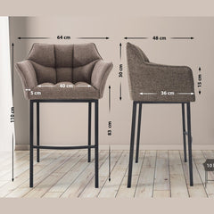Barhocker Damaso B Stoff mit 4-Fuß Gestell - terrabraun - InfinityMarket