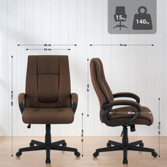 Bürostuhl XL Sparta Stoff - braun
