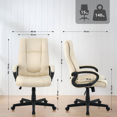 Bürostuhl XL Sparta Stoff - creme