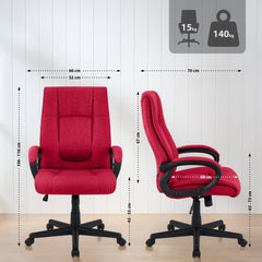 Bürostuhl XL Sparta Stoff - rot
