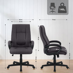 Bürostuhl XL Sparta Stoff - schwarz