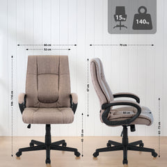 Bürostuhl XL Sparta Stoff - taupe